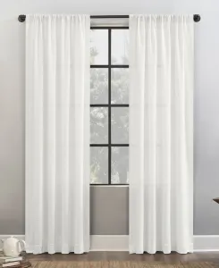 Полупрозрачная штора из хлопковой смеси с вафельным плетением, защищающая от пыли Clean Window, белый