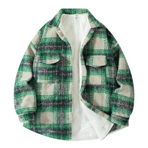 Пуховик Unisex с лацканами утепленный ZIAREL, зеленый plaid