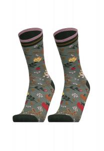Носки ОСЕННИЙ САД в бесшовном дизайне, упаковка 2 шт UphillSport, зеленый