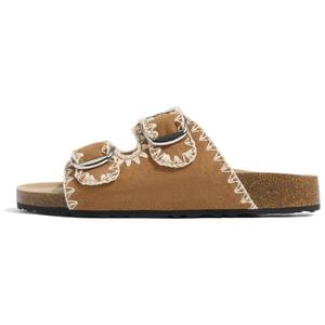 Тапочки-слайды женские светло-каштановые Lan Miao, Light Chestnut