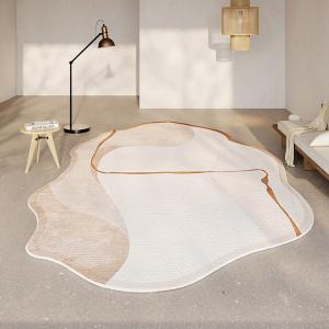 AOVOC Ковер круглый 100х150 см в стиле ваби-саби, для гостиной/спальни, японский стиль, Nigura Flower - Irregular - 08