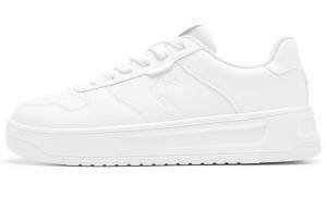 QIAODAN Нескользящие и износостойкие дышащие низкие кроссовки для скейтбординга, мужские, белые