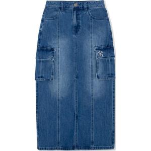 Джинсовая длинная юбка New York Yankees женская indigo MLB, синий