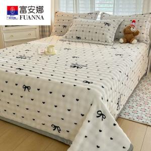 Fuanna Флисовая простыня 150х200 см, двусторонняя, мягкая, без ворса и статики