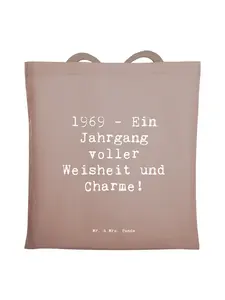 Сумка для переноски Mr & Mrs Panda Spruch 1969 Geburtstag, пастельно-коричневый