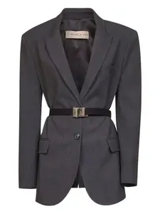 Блейзер с заостренными лацканами и поясом Blanca Vita, серый