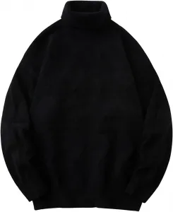 Свитер с воротником-стойкой для мужчин, кабельная вязка, приталенный