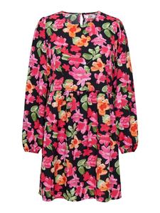 Платье Jacqueline de Yong с цветочным принтом, черный/розовый