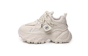 Кроссовки женские толстые низкие бежевый Pooq