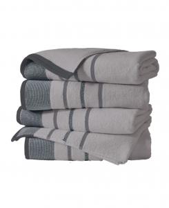 Роскошный хлопковый декоративный набор из 6 банных полотенец Linery & Co, Medium Grey