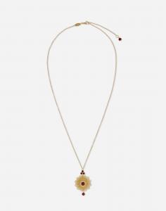 Кулон филигранной работы из желтого золота 18 карат и родолитовых гранатов Dolce & Gabbana, золото