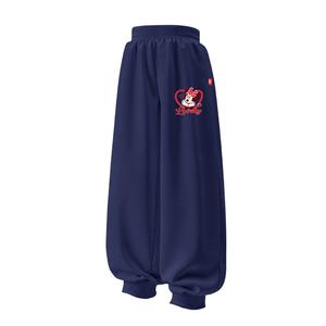 Детские вязаные спортивные штаны утепленные Disney, [thickened and fleece-lined]di xin dian ni k темно-синий