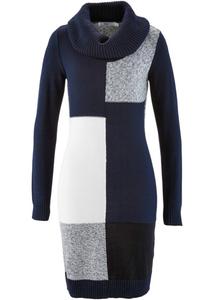 Трикотажное платье длиной до колена длинные рукава Bpc Bonprix Collection, черный