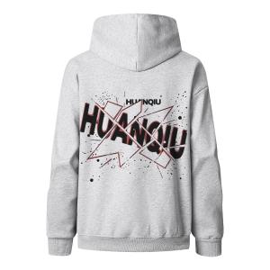 Толстовка Unisex Hooded Moderate Heavyweight HUANQIU, белый heather серый