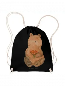 Спортивная сумка Mr & Mrs Panda Sportbeutel Bär Dankbar ohne Spruch, черный