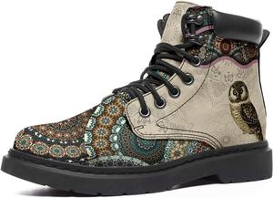 Женские модные зимние ботинки с мандалой из цветов и анималистическим принтом Coolcustomize, Owl
