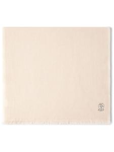 Шарф Brunello Cucinelli с вышитым логотипом, серый