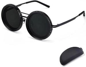 Солнцезащитные очки с регулируемой тонировкой — поляризованные круглые очки с линзами ND9, 1-9 режимов затемнения, пляжные солнцезащитные очки — регулируемые очки для активного отдыха на природе Generic, Black