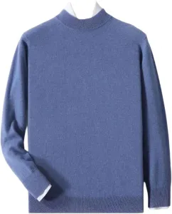 Мужской пуловер с полувысоким воротником из 100% мериносовой шерсти