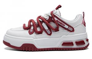 Кроссовки RENBEN Skateboarding Shoes Women's Low-top Beige/Red, бежевый/красный