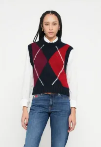 Свитер-Жилет с ромбовидным узором и жилет из альпаки. Tommy Jeans, Dark Night Navy