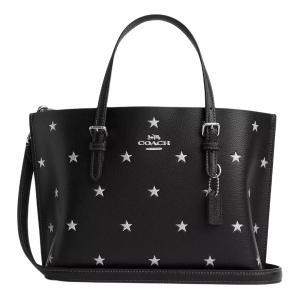 Сумка-шоппер Molly из гладкой зернистой кожи, через плечо, средний размер, женская, черный COACH