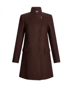 Двуслойное шерстяное пальто с аксессуаром с логотипом. Liu Jo, коричневый