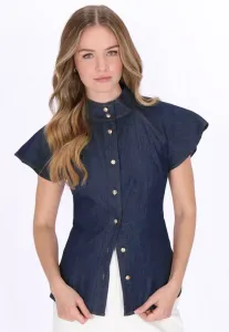 Блузка на пуговицах Dreimaster, Navy Denim