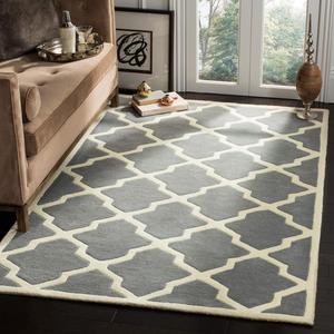 Ковер ручной работы SAFAVIEH, 305 x 427 см, Chatham Collection Dark Grey/Ivory CHT735D Trellis Premium Wool