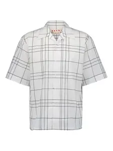 Рубашка в клетку с короткими рукавами Marni, белый