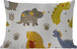 Подушка для улицы - Динозавр - Детский дизайн - Для мальчиков - Для девочек - Для детей - 60 x 40 см - Водонепроницаемая - Подушка для отдыха - Декоративная подушка - Подушка для дома MuchoWow