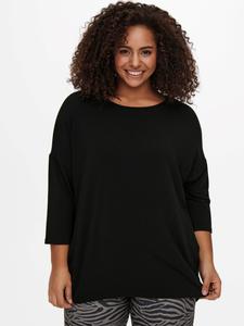 Футболка ONLY Curvy 3/4 Arm Plus Size Longsleeve Dünn CARLAMOUR, черный