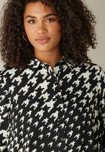 Блузка на пуговицах DOGTOOTH TAB SLEEVE Evans, черный