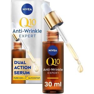 NIVEA Q10 Anti-Wrinkle Expert Dual Action Serum 30 мл Антивозрастная сыворотка для лица для женщин с чистым Q10 заметно уменьшает и предотвращает появление морщин