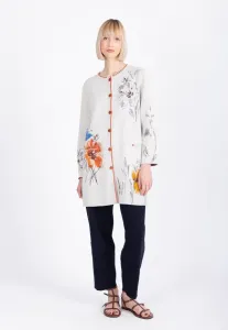 Короткое пальто с цветочным узором Ivko, White Coffee