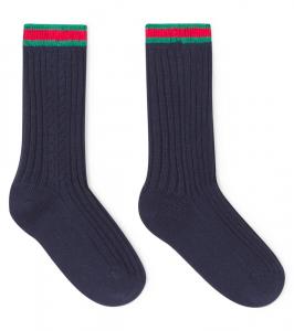 Хлопковая носк с полоской Gucci Kids, Navy/Dark Green