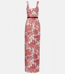Платье Robin в цветочном жаккарде Markarian, Pink