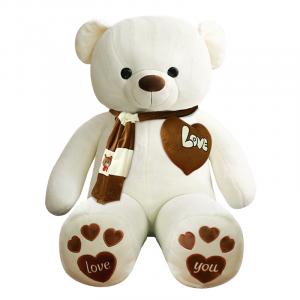 Большой плюшевый мишка с сердечком шарф для объятий подарок на день рождения для девушки кукла плюшевая игрушка высота 180см Barbne, белый