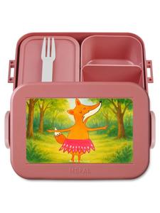 Mr. & Mrs. Panda Ланчбокс с изображением лисы-балерины, выполненный в пастельно-красных тонах