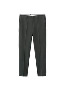 MANGO MAN Брюки 'Paris' с зауженным кроем и складками в темно-зеленом цвете