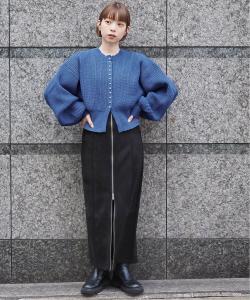 Кардиган с металлическими пуговицами типтоп/резинкой вязки