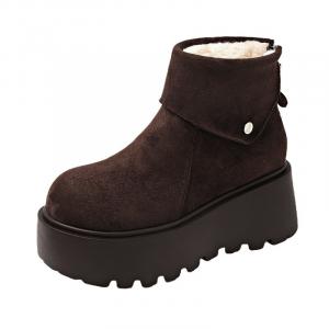 Medd Утепленные противоскользящие зимние ботинки для женщин с эффектом увеличения роста кофейного цвета, цвет Coffee