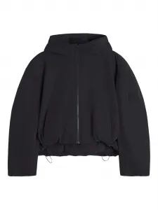 Пуховик на молнии с капюшоном Maison Kitsuné, черный