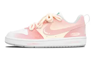 Nike Court Borough Powder Pink противоскользящие и дышащие низкие скейтборд-кроссовки Cherry Blossom Pink детские