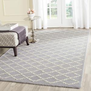 Ковер ручной работы SAFAVIEH, 244 x 305 см, Cambridge Collection Silver / Ivory CAM137D Moroccan Trellis премиум шерстяной