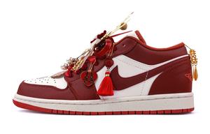 Jordan Баскетбольные кроссовки Air 1, износостойкие, винтажные, унисекс, темно-красные