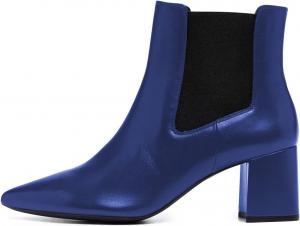 Женские ковбойские сапоги YDN с заостренным носком, массивным каблуком-блоком, ботильоны Челси, короткие сапожки на молнии, модная западная обувь, размеры 4-15 US, Blue