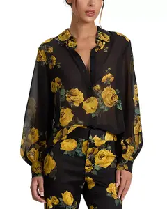 Рубашка с рукавами-блузонами от Candace Alice And Olivia, черный