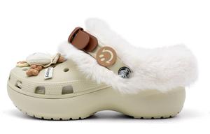 Классические платформенные клоги Clogs для женщин цвет Bone White Crocs, Bone белый