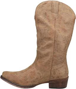 Женские ковбойские сапоги Roper Riley - голенище 12 - винтажные ковбойские сапоги для женщин с заостренным носком, гибкая подошва и амортизированная стелька, Tan